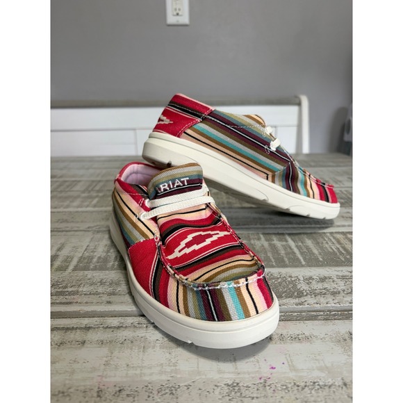 Ariat Kids Southwestern Stripe Canvas Slip On Shoes Toddler Size 2C - Picture 9 of 9